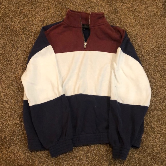 red white a blue sinched waist three-quarter zip - Picture 1 of 1